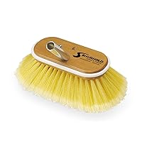 Shurhold 955 6 Inch Medium Bristle Brush, Deck Brush with Yellow Polystyrene Bristles