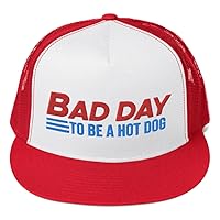 Bad Day to Be a Hot Dog Hat (Embroidered Trucker Cap) Funny Hats
