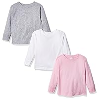Apparel Unisex Toddler 3-Pack Long Sleeve Basic Tee Shirt, Size 2-6Yr