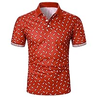 Men's Button Short Sleeve T-Shirt, Dry Fit Lightweight Golf Shirts Shirts Summer Casual Tops Stylish Slim Fit Tees