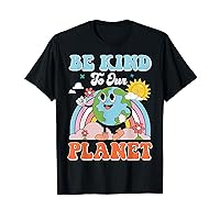 Earth Day Be Kind To Our Planet Retro Cute Earth Day T-Shirt