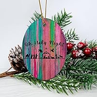 Nativity Scene Housewarming Gift New Home Gift Hanging Keepsake Wreaths for Home Party Commemorative Pendants for Friends 3 Inches Double Sided Print Ceramic Ornament.