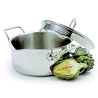 Norpro KRONA 3 Quart Vented Pot with Straining Lid, Stainless Steel