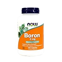 NOW Boron, 3 mg, 250 Capsules (Pack of 2)
