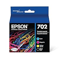 EPSON 702 DURABrite Ultra Ink Standard Capacity Black & Color Cartridge Combo Pack (T702120-BCS) Works with WorkForce Pro WF-3720, WF-3730, WF-3733