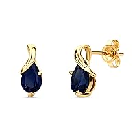 Drop Dangle Earrings for Women - 14K White Gold / Yellow Gold Earrings for Women with Emerald/Amethyst/Sapphire/Topaz/Ruby - Elegant Drop Shape Dangling Womens Earrings Set - Jewelry for Women
