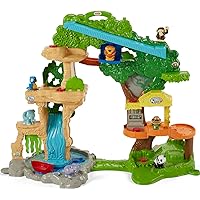 Fisher-Price Little People Toddler Playset Share & Care Safari 2-Ft Tall Toy with Lights Sounds & 7 Figures for Ages 1+ years