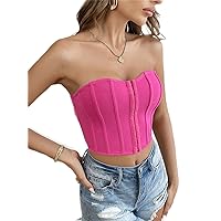 Hook and Eye Front Crop Tube Top