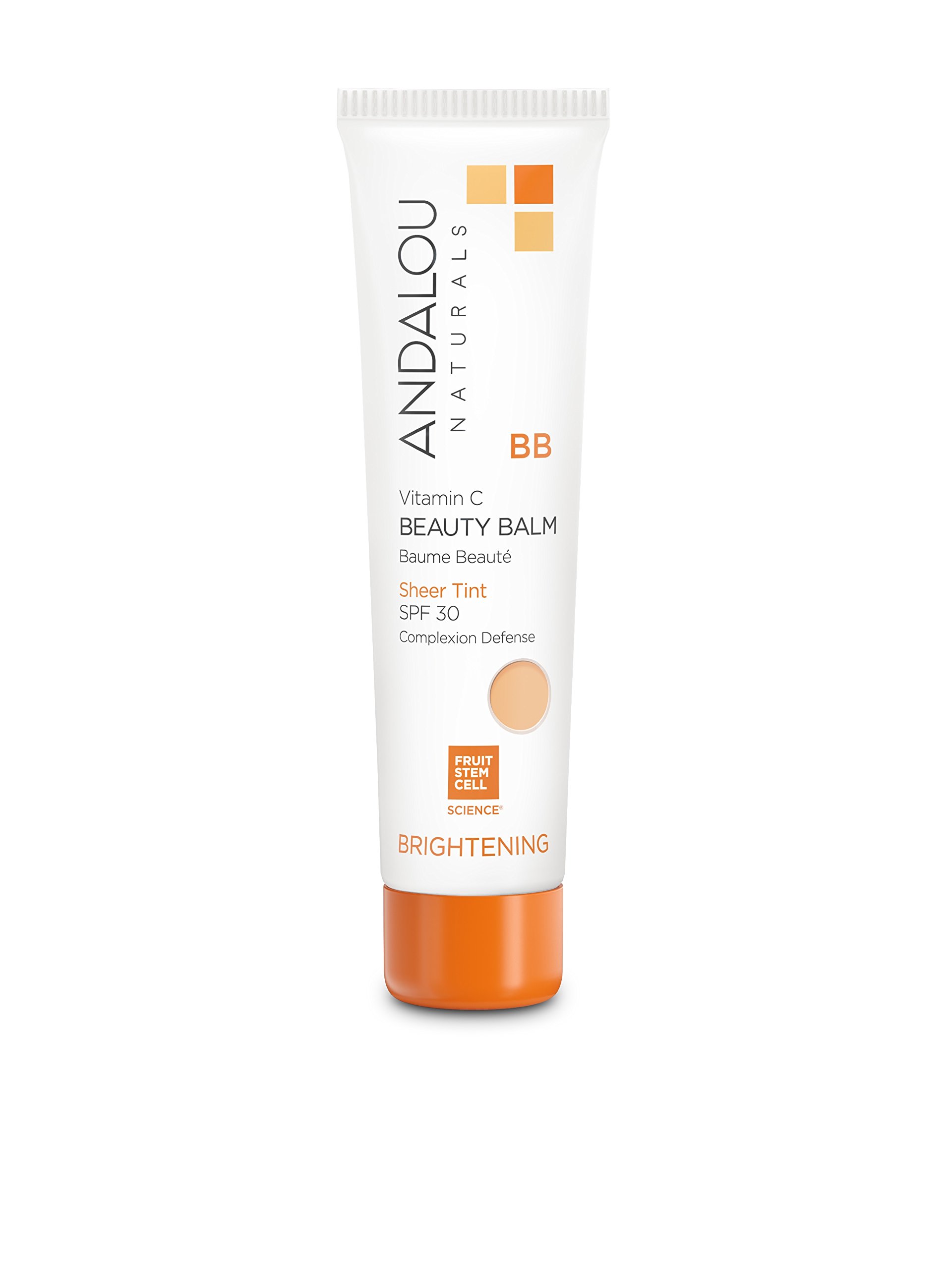 Andalou Naturals Vitamin C BB Beauty Balm Sheer Tint SPF 30, 2-in-1 BB Cream & Face Sunscreen with Broad Spectrum Protection, Mineral Sunscreen with Non-Nano Zinc Oxide, 2 Fl Oz