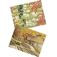 Two Plastic Jigsaw Puzzles Bundle - 1200 Piece - Smart - Sweet Home and 1200 Piece - Tadashi Matsumoto - Hometown [H2370+H3057]