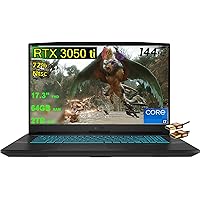 MSI Crosshair 17 Gaming Laptop 17.3” FHD IPS 144Hz (72% NTSC) 11th Generation Intel Octa-core i7-11800H 64GB RAM 2TB SSD GeForce RTX 3050 Ti 4GB USB-C Backlit Keyboard Win10 + HDMI Cable