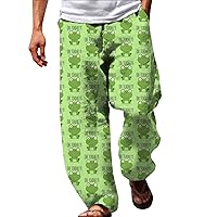 Men's Beach Casual Pants Plus Size America Flag Print 4th of July Trousers Summer Hawaiian Fashion Loose Pants 2024