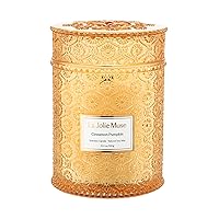 LA JOLIE MUSE Pumpkin Cinnamon Candle, Natural Soy Candle, Candles for Home Scented, Large Jar Wood Wick Candle, Fall Candle, 19.4 Oz