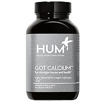 HUM Got Calcium - Vegan Calcium Supplement for Bone Health + Teeth Strengthening with Vitamin D3 for Enhanced Absorption (60 Vegan Tablets, 30 Day Supply)