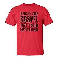 Trenz Shirt Company Share The Gospel Not Your Opinion Short Sleeve Shirt-Red-Large