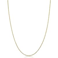 Kooljewelry Real 14k Yellow Gold Rope Chain Pendant Necklace for Women (0.7 mm, 0.9 mm, 1 mm, 1.3 mm, or 1.5 mm)