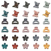 30Pcs Small Hair Claw Clips for Women Girls, Mini 1 Inch Flower Butterfly Hair Claw Clips Small Claw Hair Clips for Thin Thick Short Fine Hair Tiny Hair Clips Accessories (Morandi)