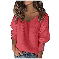 Tops for Women 2023 Casual Dresy Shirt Loose Fit Long Sleeve Sexy V Neck Shirt Tops Work Tunic Shirts
