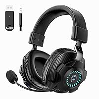 Wireless Gaming Headset with Microphone for PC PS4 PS5 Playstation 4 5, Over Ear Noise Cancelling 2.4G & Bluetooth Wireless Gaming Headphones, RGB Lighting, 3.5mm Wired for 【Xbox One】【V07W PRO】