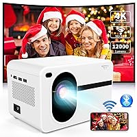 Projector with WiFi and Bluetooth, Wielio Native 1080P 12000L Outdoor Portable Mini Video Movie Projector, Proyector Compatible with iOS/Android/TV Stick/HDMI/USB/AV for Home Theater