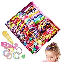 780PCS Hair Accessories Set - Disposable Rubber Bands, Candy Colors Nylon Hair Ties,Hair Bands, and Hair Clips for Girs Teens Children
