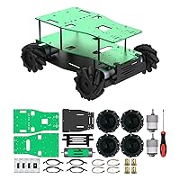 Yahboom 4WD Robot Chassis Kit with 80mm Large Mecanum Wheels, Suspension Structure, Smooth Landing, 1:56 Reduction Motor for University Projects