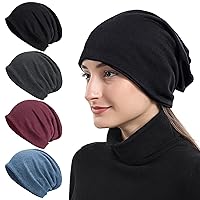 Senker Fashion 2 Pack Cotton Slouchy Beanie Hats, Chemo Headwear Caps for Women and Men