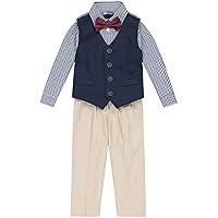 Baby Boys' 4-Piece Set with Dress Shirt, Vest, Pants, and Tie