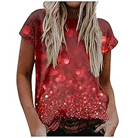 T Shirts for Women Graphic Couples Gifts Crewneck Short Sleeve T-Shirt Trendy Dating Shirts for Women
