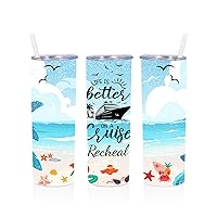 Personalized Vacation Tumbler, Custom Life Is Better On A Cruise Coffee Tumbler, Customized Insulated Beach Cruise Cups With Lids And Straws, Girls Trip Tumbler, Bachelorette Girls Family Trip Gifts
