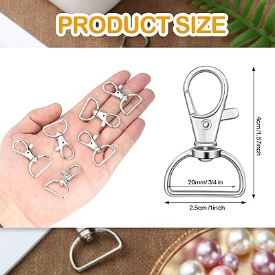 Mua 35 Pieces Swivel Clasps Lanyard Snap Hooks Keychain Clip Hook Lobster  Claw Clasp Metal Hook Clasp with D Rings for Keychain Purse Hardware Sewing  Craft Project (Silver,25 mm) trên  Mỹ