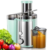 Juicer Machine, 800W Centrifugal Juicer Extractor with Wide Mouth 3” Feed Chute for Fruit Vegetable, Easy to Clean, Stainless Steel, BPA-free (Aqua)