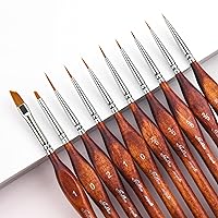 Miniature Model Paint Brushes-10pcs Micro Detail Paint Brush Set,Small Fine Detail Brushes for Acrylics, Oils, Watercolors & Paint by Number, Citadel, Figurine, Warhammer 40k