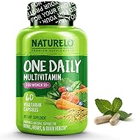 NATURELO One Daily Multivitamin for Women 50+ (Iron Free) - Menopause Support for Women Over 50 - Whole Food Supplement - Non-GMO - No Soy - 60 Capsules | 2 Month Supply