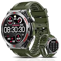 Military Smart Watch, 1.52-Inch Touch Screen Tactical Smartwatch with Text and Call, Heart Rate, Blood Oxygen, and Activity Trackers - Compatible with iPhone and Android, for Men and Women(Green)