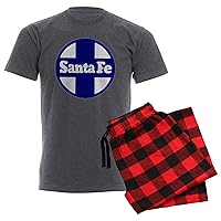 CafePress Santa Fe Railroad Blue Men's Charcoal Pajamas Men's Novelty Pajamas