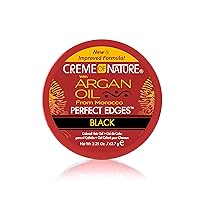Creme of Nature with Argan Oil From Morocco Perfect Edges Hair Gel, 24 Hour Hold with Moisture and Exotic Shine, Black, 2.25 Oz (Pack of 1)