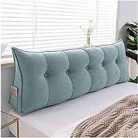 Triangular Headboard Wedge Pillow Triangular Headboard Backrest Cushion, Headboard Reading Backrest, Sofa Bed Upholstered Double Tatami Pillow with Removable Pillowcase