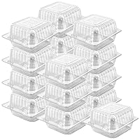 Axe Sickle 100 Count 5 x 5 inch Clear Plastic Hinged Take Out Containers Clamshell Takeout Tray Food Clamshell Containers for Dessert, Cakes, Cookies, Salads, Pasta, Sandwiches