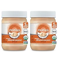 Nutiva Organic Almond Coconut Spread,11.5 oz (Pack of 2)- 3g Sugar Per Serving,Low Carb,Non-GMO, Gluten Free,Keto Certified, Paleo, Vegan, Smooth, No Stir