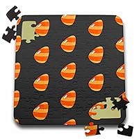 3dRose Cute Orange Image of Glossy Halloween Candy Corn Pattern - Puzzles (pzl-369460-2)