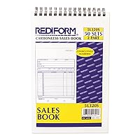 Rediform Sales Order Book, Wirebound, Numbered, 5.5 x 7.875 inches, 50 Duplicates (5L320S )