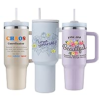 Personalized 40 oz Tumbler with Handle and Straw Lid,Custom Gifts for Woman Inspirational Gifts,Vivid Color with 3D Pattern,Insulated Stanless Steel,Select a Fixed Pattern