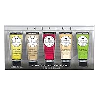 Goat Milk Skincare Inspire 5 Piece Scented Hand Cream Gift Set Includes Exclusive Scent (1 oz) - Made in the USA - Cruelty-free and Paraben-free