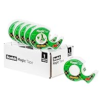 Magic Tape, Invisible, Home Office Supplies and Back to School Supplies for College and Classrooms, 6 Rolls with 6 Dispensers