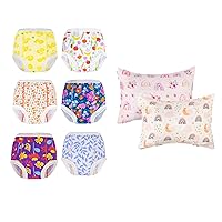 ALVABABY Toddler Infant Baby Toilet Cotton 6 Pack Potty Training Pants and 2 Pack Toddler Pillowcase
