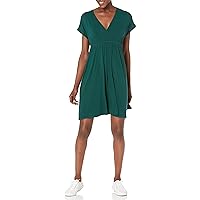 Amazon Essentials Women's Surplice Dress (Available in Plus Size), Jade Green, 1X