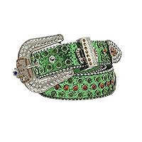 Glitter Green Belt Motorcycle Enthusiasts Shinning Waist Belts Western Cowgirl Y2k Girls Belt For Jeans Shinning R