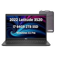 Dell Latitude 3520 15.6-inch 3000 Business Laptop - Intel 4-Core i7-1165G7, 64GB DDR4 RAM, 2TB PCIe SSD, 1080p IPS Full HD, Type-C, Wi-Fi 6, Webcam, HDMI, Bag, Windows 11 Pro (Renewed)