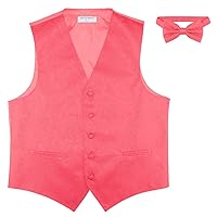 Men's Paisley Design Dress Vest & Bow Tie YELLOW Color BOWTie Set for Suit Tux